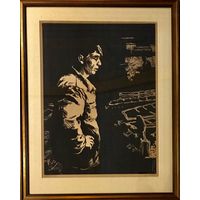 Герус С.П. "Лiцейшчык",1959 г. Линогравюра,60х80 см.