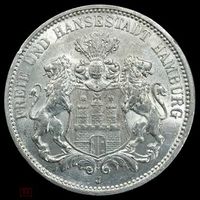 3 марки 1911 j Гамбург. Яркий штемпельный блеск! Редкость!