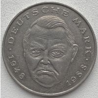 Германия 2 марки 1990 г. D. Людвиг Эрхард. 40 лет Федеративной Республике (1948-1988)