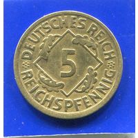Германия 5 пфеннигов , рейхспфеннигов 1925 А