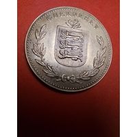 8 дублей 1945 Джерси (Великобритания). Георг Вялый. Медь. Супер Штемпельный Нульц. (3)