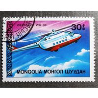 Марка Монголия 1987 год Вертолет