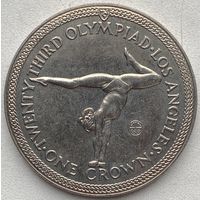 Остров Мэн 1 крона 1984 г. XXIII летние Олимпийские Игры, Лос-Анджелес 1984. Гимнастика
