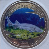 Палау 1 доллар 2008 г. Вымирающие виды. Осетр