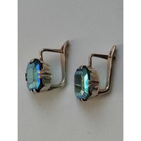 Серьги серебро СССР 875 Проба со звездой,  клеймо