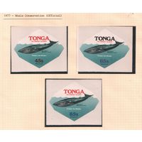 Тонга -1977 (Мих.162-164) , ** , Морская фауна,Киты (полная серия), служебные