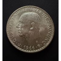 5 крон 1966 г.  Густав 6 Адольф. Швеция  СЕРЕБРО