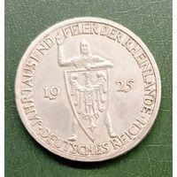 Веймарская республика, 3 марки 1925А. 1000 лет Ренской области