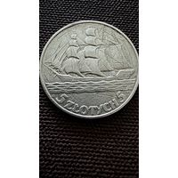 5 злотых 1936 год. Кораблик ( царапины)