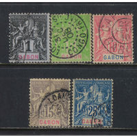 Fr Колонии Габон 1904 Вып Мир и Торговля Стандарт #16,19,20,21,23
