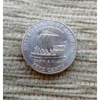 Werty71 США 5 центов 2004 D 200 лет экспедиции Льюиса и Кларка - Лодка Корабль