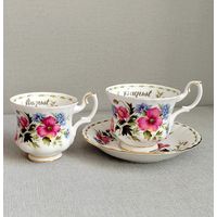 Чайно-кофейная пара Royal Albert Англия 1970 г Костяной фарфор