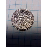 6 пенсов  Великобритания 1959 год.