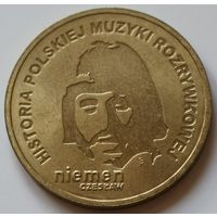 Польша 2 злотых 2009 год "История польской музыки - Чеслав Немен"