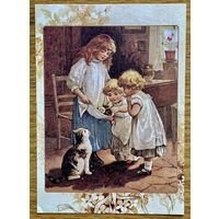 Репринт.Открытка для посткроссинга 10,5 х 14,8 см "Далёкое детство"издателя начала 20 века Эрнеста Нистера