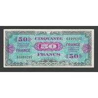 Франция 50 франков 1944 года. Тип Р-122a. Состояние XF+