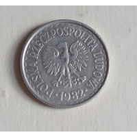 Польша ПНР 1 злотый 1982 год крупный шрифт в легенде