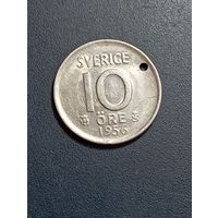 Швеция 10 эре 1956 года .