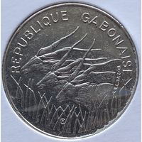 Габон 100 франков 1985 г. В холдере