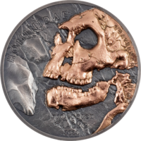 RARE Монголия 500 тугриков 2021г.  "Эволюция Жизни: Гоминиды". Монета в капсуле; подарочной рамке - футляре; сертификат; коробка. СЕРЕБРО 31,10гр.(1 oz).