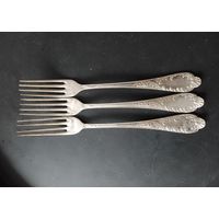 Вилка столовая 3 шт. барокко J. Ehrlich Warszawa иудаика царская Россия