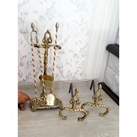 Каминный набор в стиле Людовика XV, Италия 1940 годы.