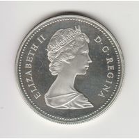 Монета 1 доллар 1982 года. Канада. Серебро.