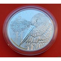 ТОРГ! 100 рублей Белый аист. Животный мир стран ЕврАзЭС! Серебро 999 пробы! Тираж 500 штук! ВОЗМОЖЕН ОБМЕН!