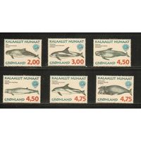 Гренландия-1998(Мих.316-321) , ** , Морская Фауна, Киты (полная серия)