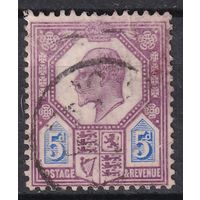 84.Br. Великобритания. Эдуард VII. 5P. 1902 г. Стандарт. Mi.#110A.