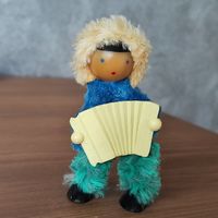 Кукла Антошка с гармошкой. Синелька. СССР 70-е