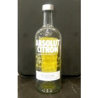Бутылка от Водки ABSOLUT CITRON* АБСОЛЮТ ЦИТРОН * Швеция * с Пробкой * объём 1 литр * высота 28 см * диаметр 8.5 см