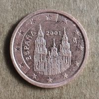 Испания 2 евроцента, 2001 г., KM# 1145