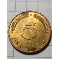 5 пфеннигов Германия 1976 D