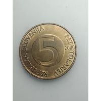 Словения 5 толаров 2000 года .