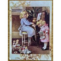 Репринт.Открытка для посткроссинга 10,5 х 14,8 см "Далёкое детство"издателя начала 20 века Эрнеста Нистера