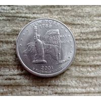 Werty71 США 1 квотер 25 центов 2001 Нью Йорк