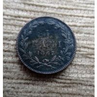 Werty71 Румыния 5 бани 1867