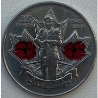 Канада 25 центов 2010 г. 65 лет Победе во Второй мировой войне