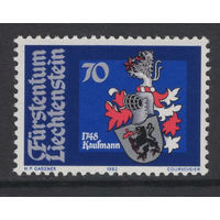 Лихтенштейн 1982** Геральдика Рыцарский герб Mi#794