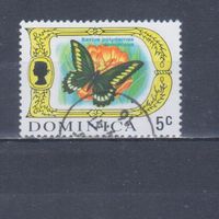 [1097] Доминика 1969. Фауна.Бабочка. Гашеная марка. Кат.гаш.2,5 е.