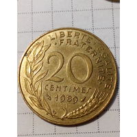 20 сантимов Франция 1989 год