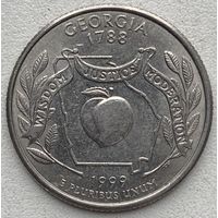США 25 центов (квотер) 1999 г. D. Штат Джорджия