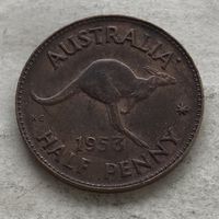 Австралия пол-пенни 1953 Елизавета II - первый год чекана!