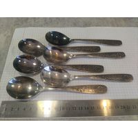 Ложка мельхиоровая , лот 6 шт, мельхиор