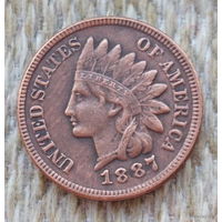 США 1 цент 1887 года. Индеец. Предложи свою цену или обмен!