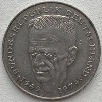 Германия 2 марки 1990 г. D. Курт Шумахер. 30 лет Федеративной Республике (1949-1979)