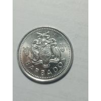 Барбадос 25 центов 2008 года .