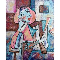 Панно холст на картоне акрил