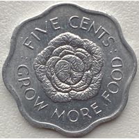 Сейшельские острова (Сейшелы) 5 центов 1975 г. ФАО. Выращивайте больше еды